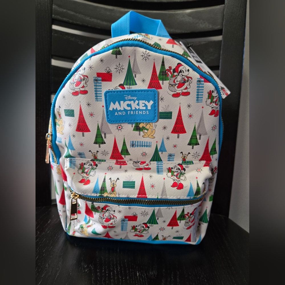 Disney Backpack Mickey Christmas, Mini Backpack, Disney Purse